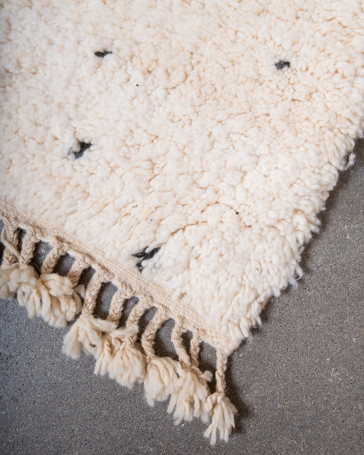 Modern, designer, handcrafted Berber rug from Morocco. Beniourain carpet with beautiful colours and patterns and fluffy wool texture.